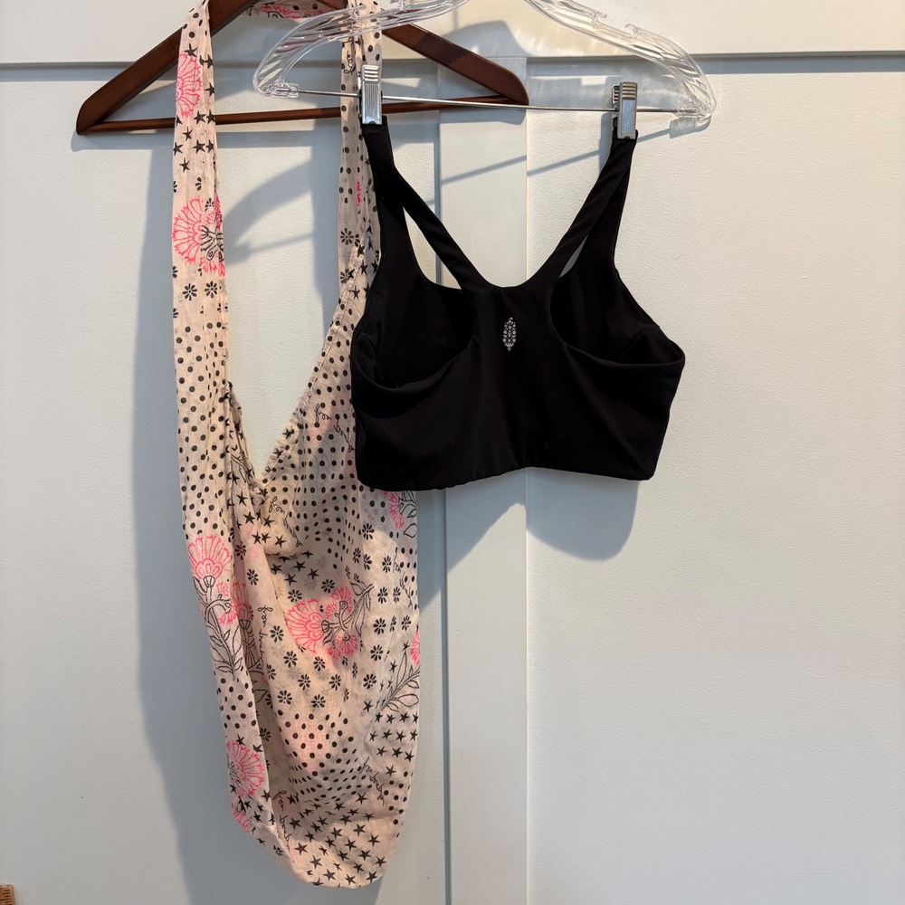 FP Movement Sports Bra + Free People Slouchy Tote Bundle Yoga Gym Boho Ballet